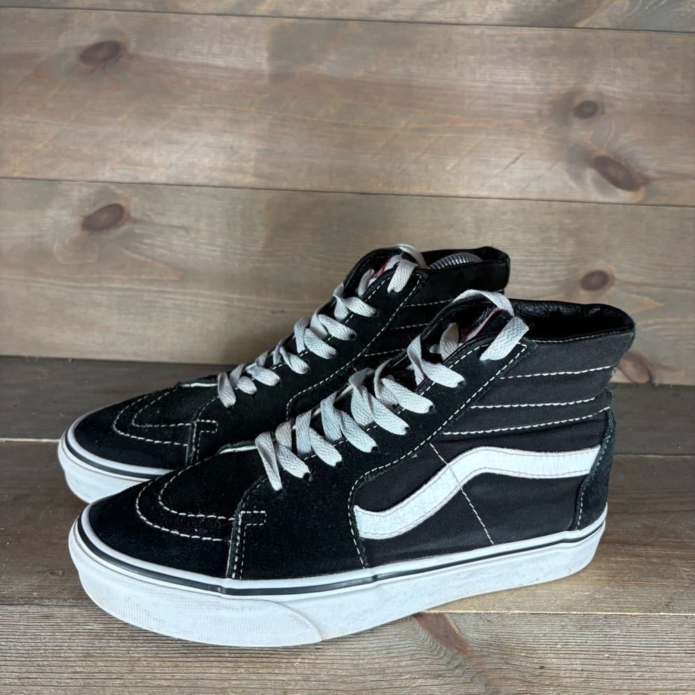 vans SK8 HI womens size 7 shoes black white athletic skate sneakers